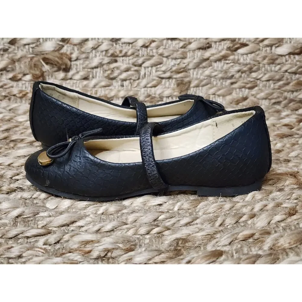 Capelli Toddler Girls Black Ballet Flats Size 8 Slip-On Shoes